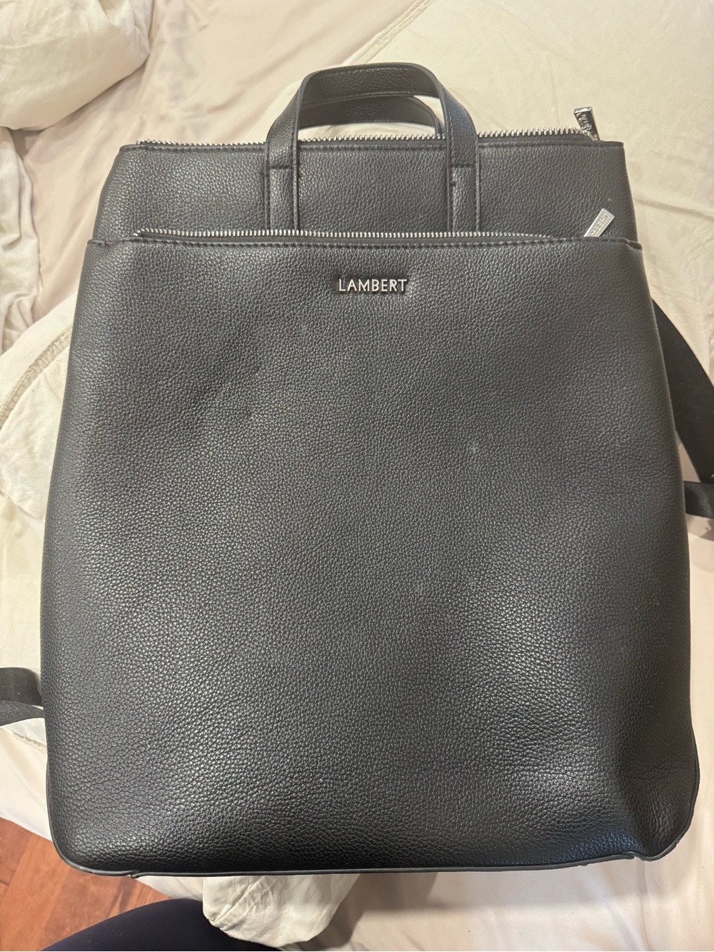 Black Women's Leather Backpack - Classic Everyday Carry- Lambert Le Millie